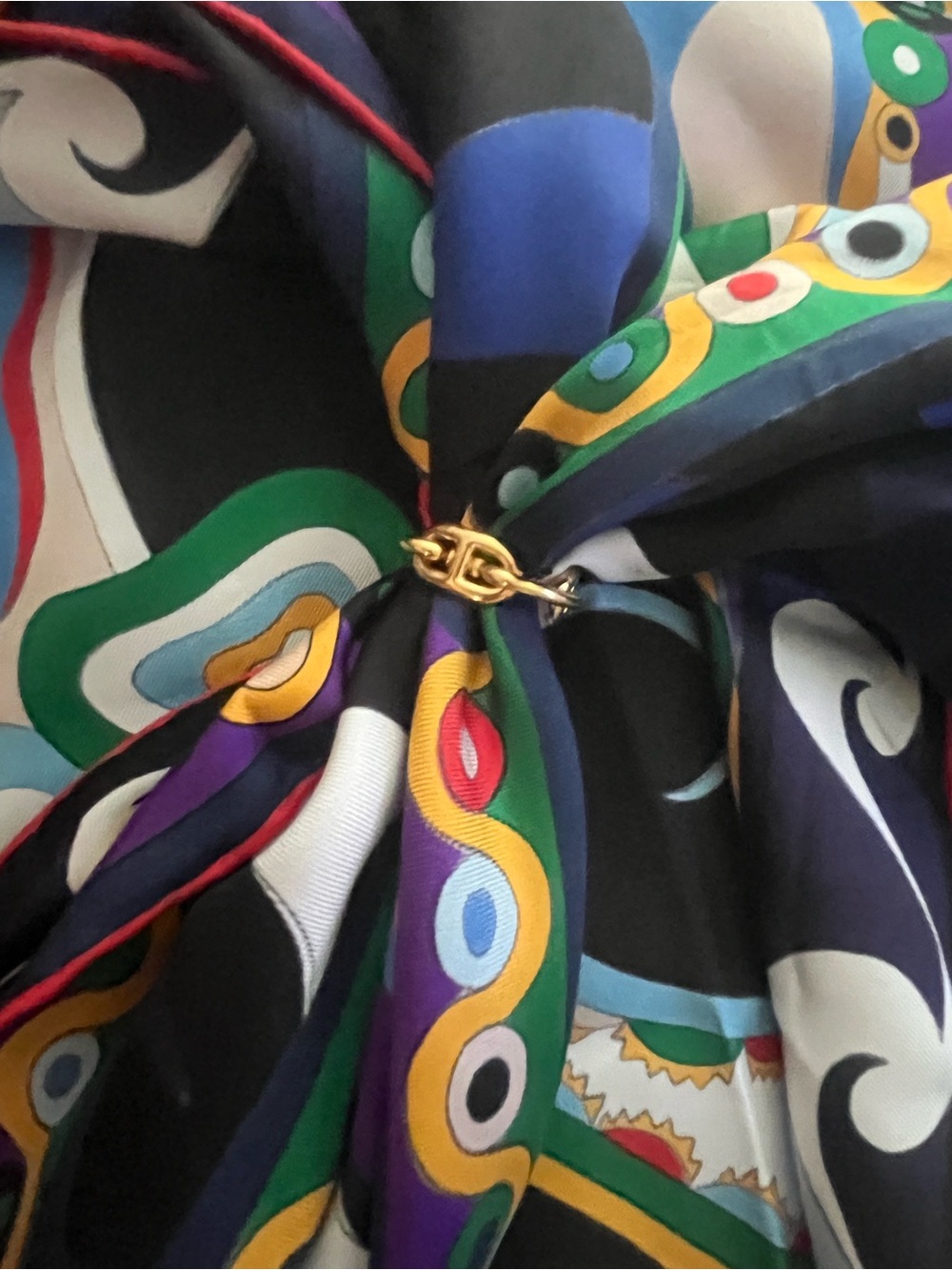 Hermes Chaine D'ancre Lucade Legato Scarf Ring Closure - Picture 5 of 5